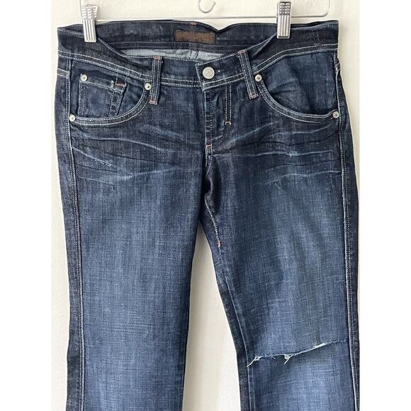 JAMES CURED BY SEUN Dry Aged Denim Womens Size 26 Dark Washed Jeans Low Rise - Picture 2 of 13